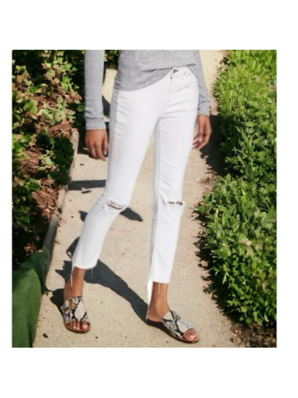Rag & Bone Dre Low-Rise Ankle Slim Boyfriend Jeans Sz 24 (13.75”W) White NWT
